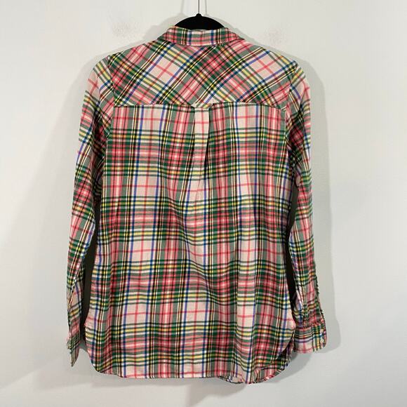 J. Crew Always Women Multicolor Tartan Plaid Flannel Classic Boy Shirt Sz 2 NWT - Picture 8 of 8